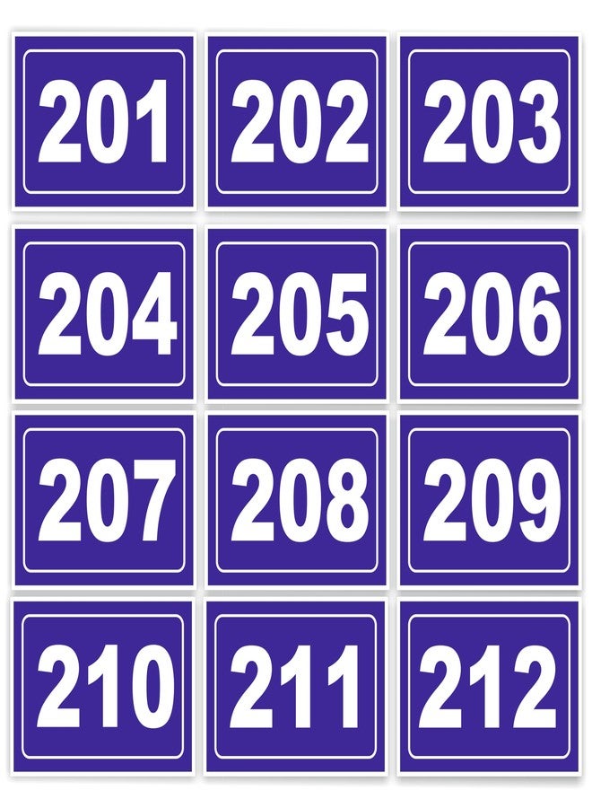 ATTRACTSO - Numeric Signage Theme | Self Adhesive Number Plates 201 to 212 | 5 x 3.5 Inch Vinyl with 3mm Sunboard | Desk Seat Bench Mandir Room Library Identification Plates - Image 1